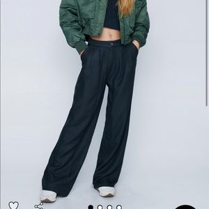 Super Wide Leg Check Pants - Grey Nasty Gal